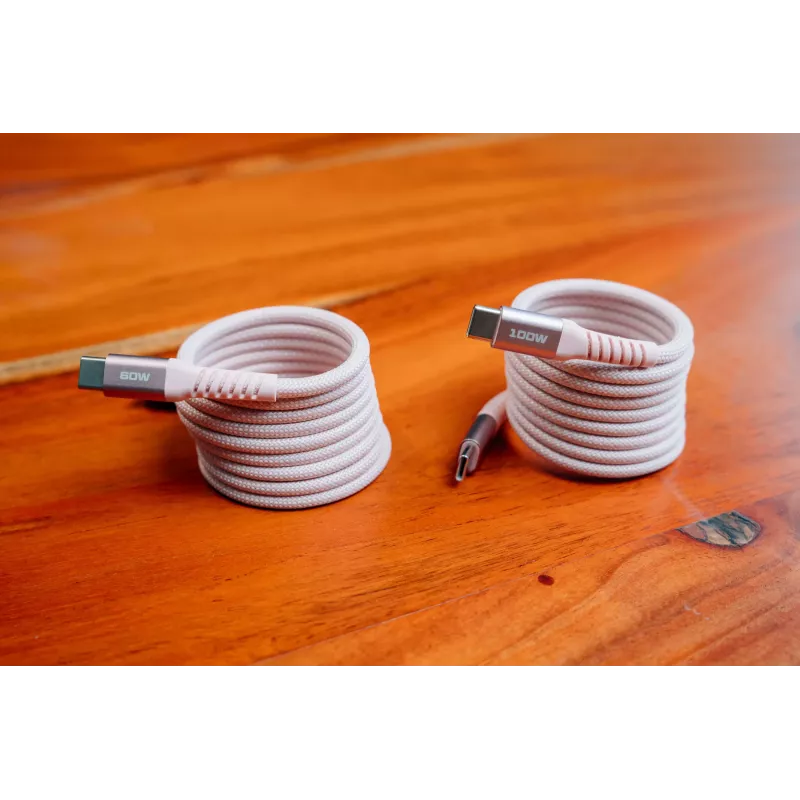 Verbatim Sync & Charge magnetische kabel – 60 W USB-C naar USB-C, 120 cm, roze