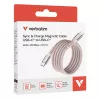 Verbatim Sync & Charge magnetische kabel – 60 W USB-C naar USB-C, 120 cm, roze