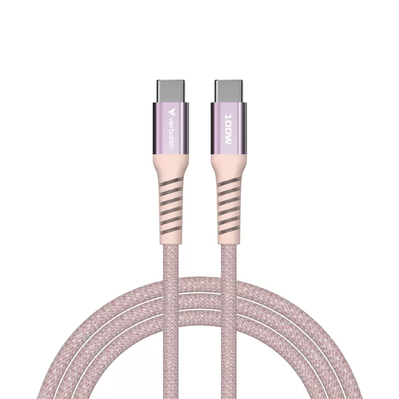 Verbatim Sync & Charge magnetische kabel – 100W USB-C naar USB-C, 120 cm, roze