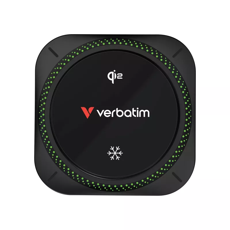 Verbatim Charge 'n' Drive Qi2 magnetische draadloze autolader RGB