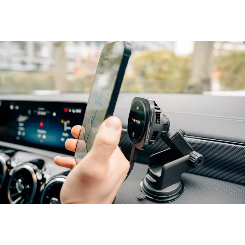 Verbatim Charge 'n' Drive Qi2 magnetische draadloze autolader, auto, USB, draadloos laden, 1 m, zwart