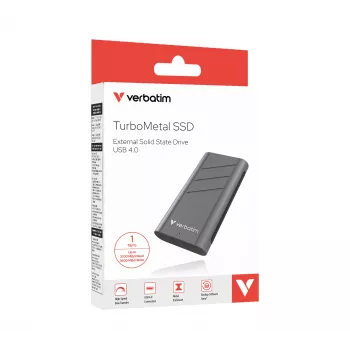 Verbatim TurboMetal SSD USB4 1TB USB Type-C USB4 Gen 2x2 zilver