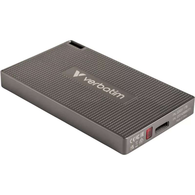 Verbatim Metal Mini SSD USB-C 3.2 Gen 2 1 TB, 1 TB, USB Type-C, USB 3.2 Gen 2x2, 2000 MB/s, 10 Gbit/s, grijs