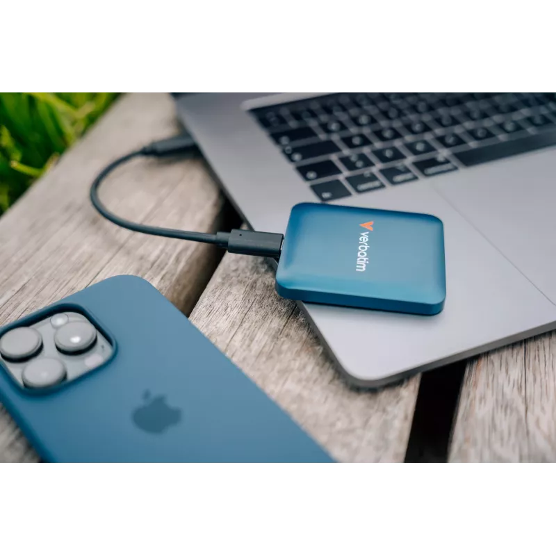 Verbatim SnapBack SSD 1TB blauw metallic, 1 TB, USB Type-C, USB 3.2 Gen 2x2, 2000 MB/s, 20 Gbit/s, blauw