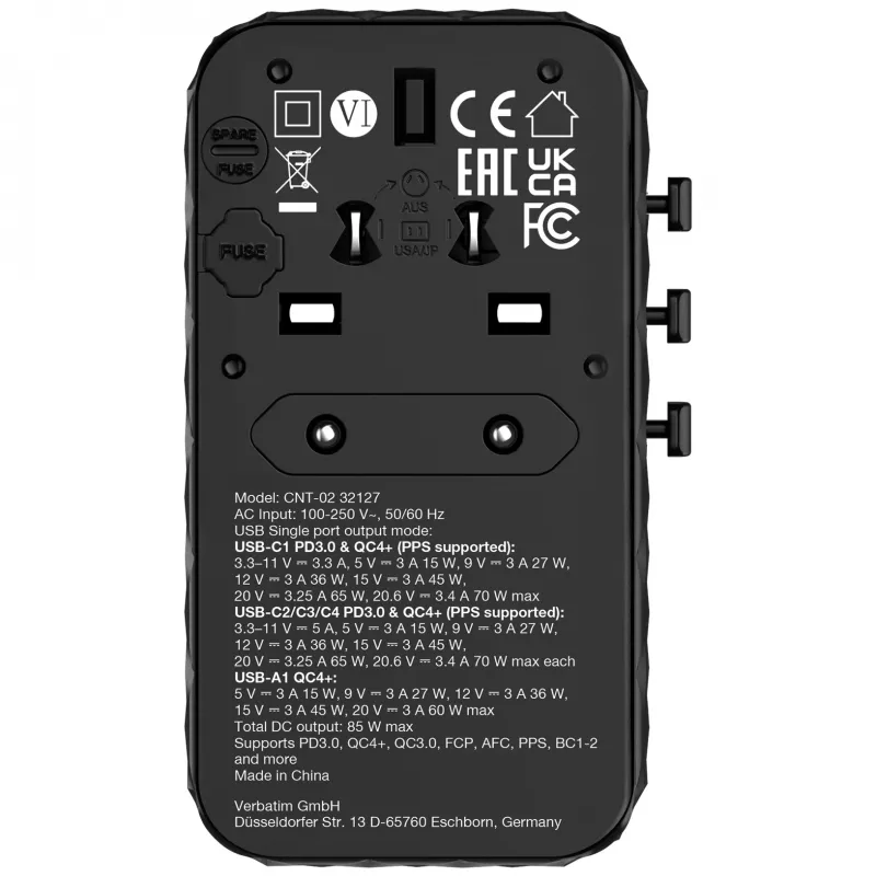 Verbatim Charge 'n' Travel Diamond 85W oprolbaar kabel CNT-02