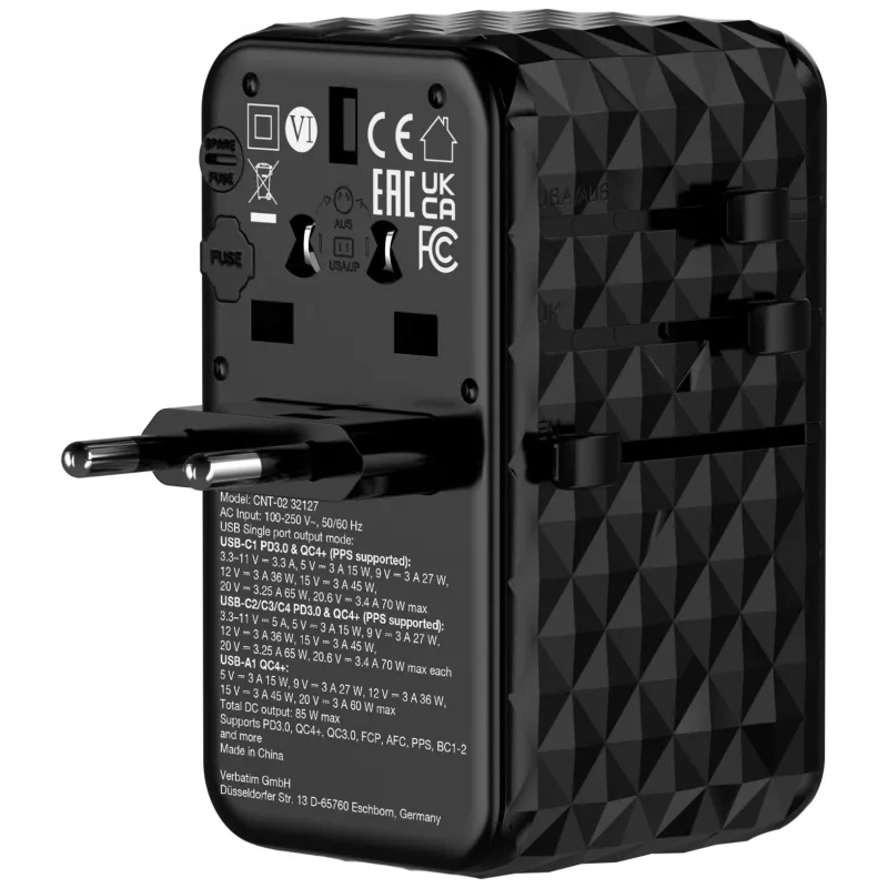 Verbatim Charge 'n' Travel Diamond 85W oprolbaar kabel CNT-02