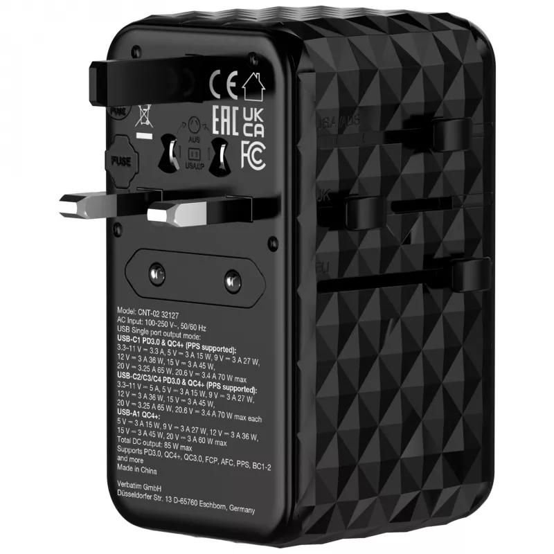 Verbatim Charge 'n' Travel Diamond 85W oprolbaar kabel CNT-02