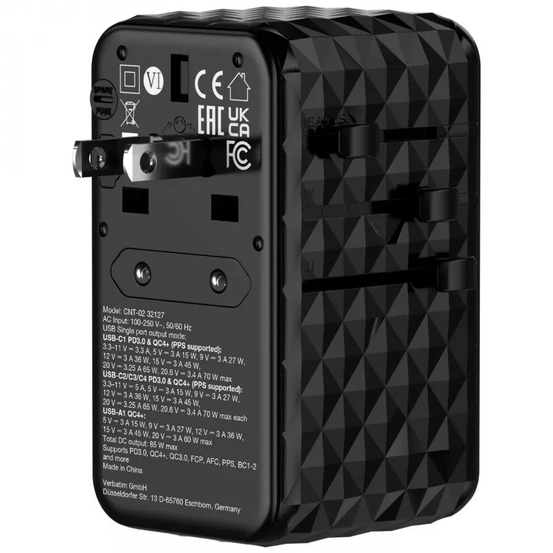 Verbatim Charge 'n' Travel Diamond 85W oprolbaar kabel CNT-02