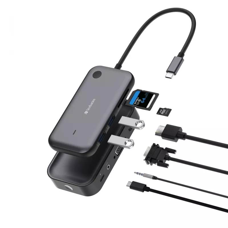 Verbatim Share My Screen 1080p USB-C draadloze display-adapter met hub WDA-01
