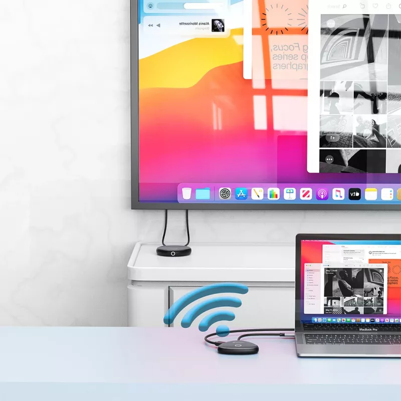 Verbatim Share My Screen USB-C draadloze display-adapter 4K met hub WDA-02
