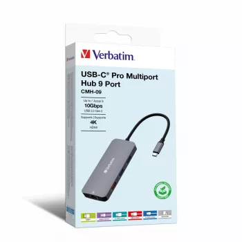 Verbatim CMH-09 USB Type-C 10.000 Mbit/s zilver