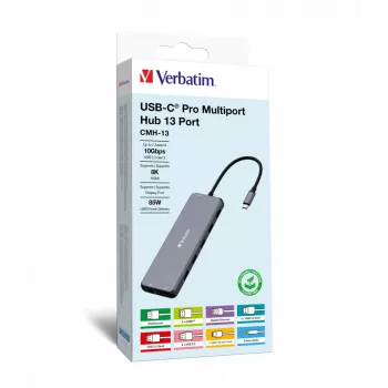 Verbatim CMH-13 USB Type-C hub 10000 Mbit/s zilver