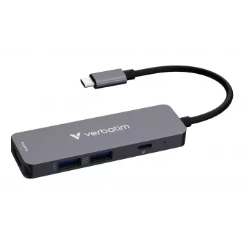 Verbatim USB-C Essentials multiport hub 4 poorten: HDMI, USB-C PD, USB-A 3.2 Gen 1, USB-A