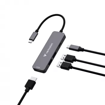 Verbatim USB-C Essentials multiport hub 4 poorten: HDMI, USB-C PD, USB-A 3.2 Gen 1, USB-A