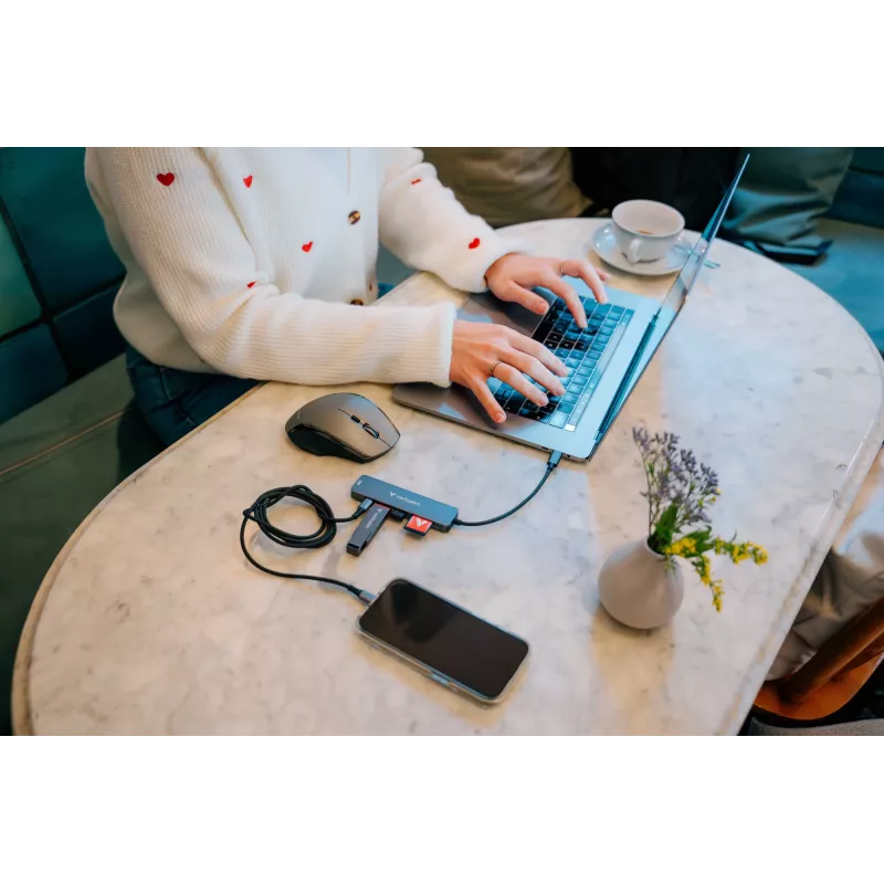 Verbatim USB-C Essentials multiport hub 6 poorten: HDMI, USB-C PD, USB-A 3.2 Gen 1, USB-A, SD & microSD