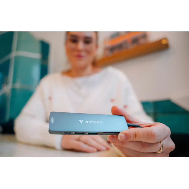 Verbatim USB-C Essentials multiport hub 6 poorten: HDMI, USB-C PD, USB-A 3.2 Gen 1, USB-A, SD & microSD