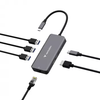 Verbatim USB-C Essentials multiport hub 6 poorten: RJ45, HDMI, USB-C PD, 3 x USB-A 3.2 Gen 1