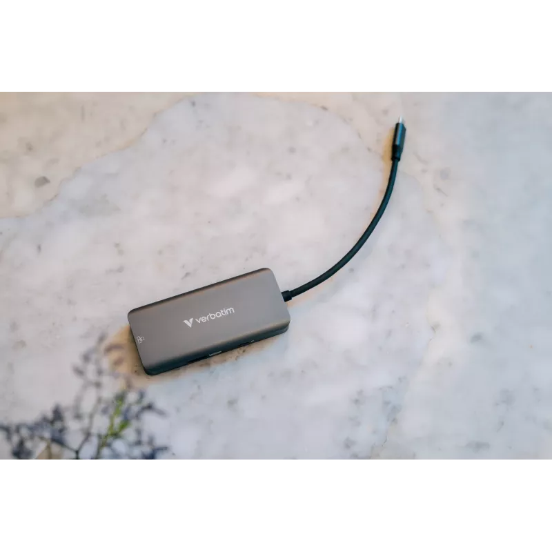 Verbatim USB-C Essentials multiport hub 6 poorten: RJ45, HDMI, USB-C PD, 3 x USB-A 3.2 Gen 1