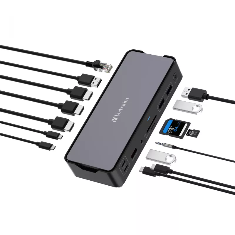 Verbatim CDS-15 bedraad USB 3.2 Gen 1 (3.1 Gen 1) Type-C zwart, grijs