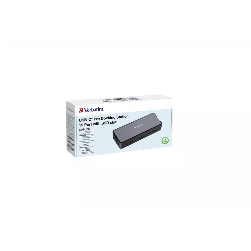 Verbatim CDS-15S bedraad USB 3.2 Gen 1 (3.1 Gen 1) Type-C zwart, grijs
