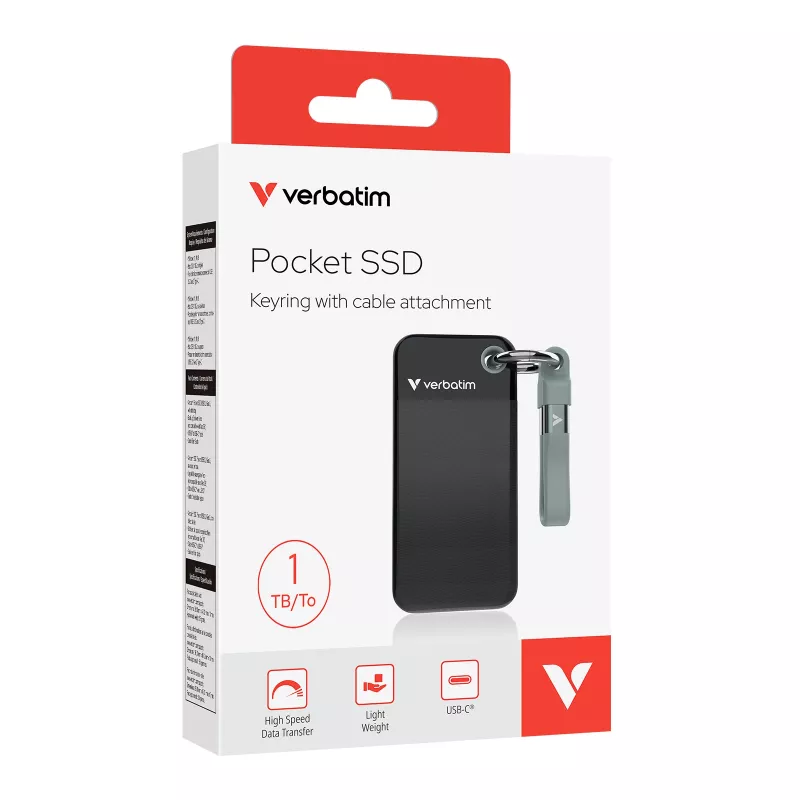 Verbatim Pocket SSD USB 3.2 Gen 2 1 TB zwart/grijs