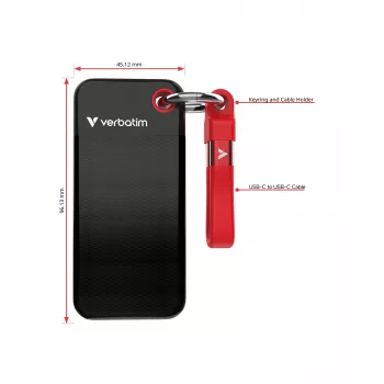 Verbatim Pocket SSD USB 3.2 Gen 2 2 TB zwart/rood