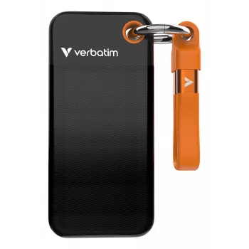 Verbatim Pocket SSD USB 3.2 Gen 2 2TB zwart/oranje, 2 TB, USB Type-C, 3.2 Gen 2 (3.1 Gen 2), 1000 MB/s, 10 Gbit/s, zwart, oranje