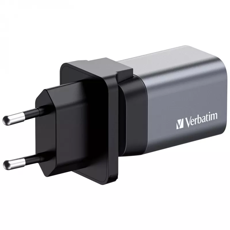 Verbatim GNC-35 GaN-oplader 35W met 1 x USB-C PD 35W / 1 x USB-A QC 3.0 (EU/UK/US)