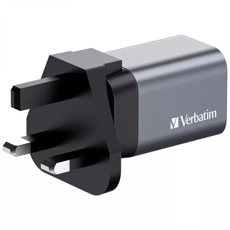 Verbatim GNC-35 GaN-oplader 35W met 1 x USB-C PD 35W / 1 x USB-A QC 3.0 (EU/UK/US)