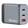 Verbatim GNC-65 GaN-oplader 65W met 2 x USB-C PD 65W / 1 x USB-A QC 3.0 (EU/UK/US)