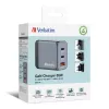 Verbatim GNC-65 GaN-oplader 65W met 2 x USB-C PD 65W / 1 x USB-A QC 3.0 (EU/UK/US)