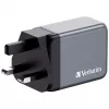 Verbatim GNC-65 GaN-oplader 65W met 2 x USB-C PD 65W / 1 x USB-A QC 3.0 (EU/UK/US)