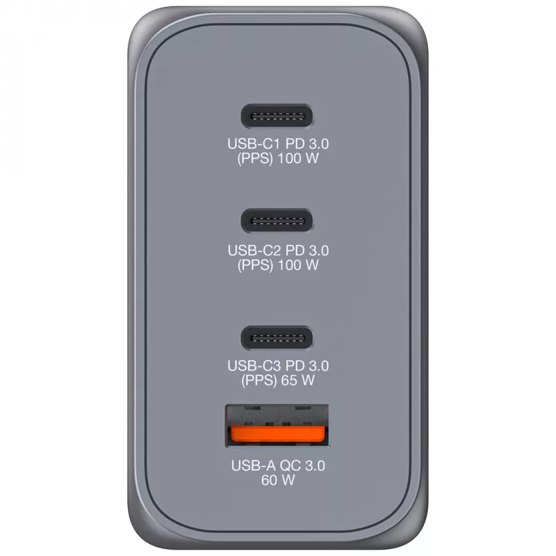 Verbatim GNC-200 GaN-oplader 200W met 2 x USB-C PD 100W / 1 x USB-C PD 65W / 1 x USB QC 3.0 (EU/UK/US)