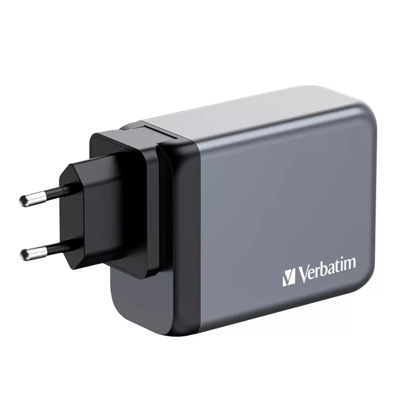 Verbatim GNC-200 GaN-oplader 200W met 2 x USB-C PD 100W / 1 x USB-C PD 65W / 1 x USB QC 3.0 (EU/UK/US)