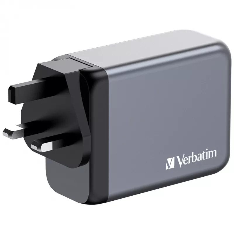 Verbatim GNC-200 GaN-oplader 200W met 2 x USB-C PD 100W / 1 x USB-C PD 65W / 1 x USB QC 3.0 (EU/UK/US)