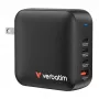 Verbatim Mini GaN-oplader 165W 4 poorten US-stekker met EU- en UK-adapters