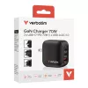 Verbatim Mini GaN-oplader 70W 3 poorten US-stekker met EU- en UK-adapters