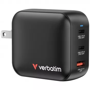 Verbatim GaN-oplader 100W universeel zwart AC snelladen binnen