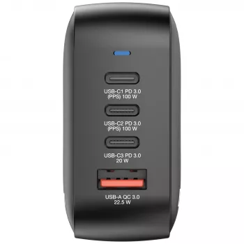 Verbatim Mini GaN-oplader 100W 4 poorten US-stekker met EU- en UK-adapters