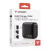 Verbatim Mini GaN-oplader 100W 4 poorten US-stekker met EU- en UK-adapters