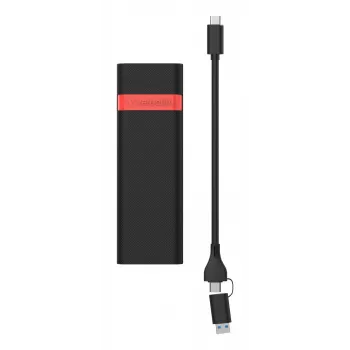Verbatim M.2 NVMe SSD-behuizing kit, SSD-behuizing, M.2, PCI Express, 10 Gbit/s, USB-connectiviteit, zwart, rood
