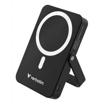 Verbatim Charge 'n' Go magnetische draadloze powerbank met standaard – 10000 mAh zwart