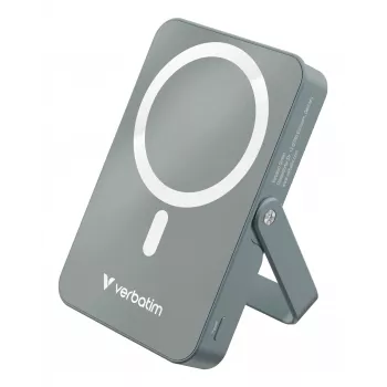Verbatim Charge 'n' Go magnetische draadloze powerbank met standaard – 10000 mAh grijs