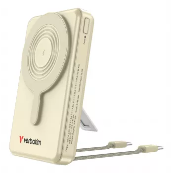 Verbatim Charge'n'Go 2C & display powerbank 10000 mAh goud, 10000 mAh, lithium-polymeer (LiPo), Power Delivery 3.0, Quick Charge 3.0, draadloos laden, 3,85 V, 52 W