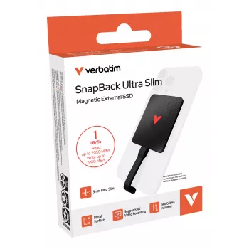 Verbatim SnapBack Ultra slanke SSD 1TB USB Type-C USB 3.2 Gen 2x2 zwart