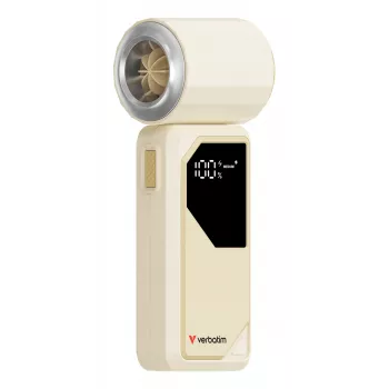 Verbatim Cool’n’Go AirJet handventilator wit/zilver, zilver, wit, handventilator, 1 st., 6 W, lithium-ion (Li-Ion), 3,7 V