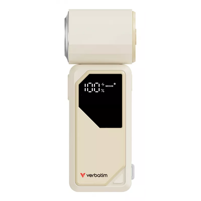 Verbatim Cool’n’Go AirJet handventilator wit/zilver, zilver, wit, handventilator, 1 st., 6 W, lithium-ion (Li-Ion), 3,7 V