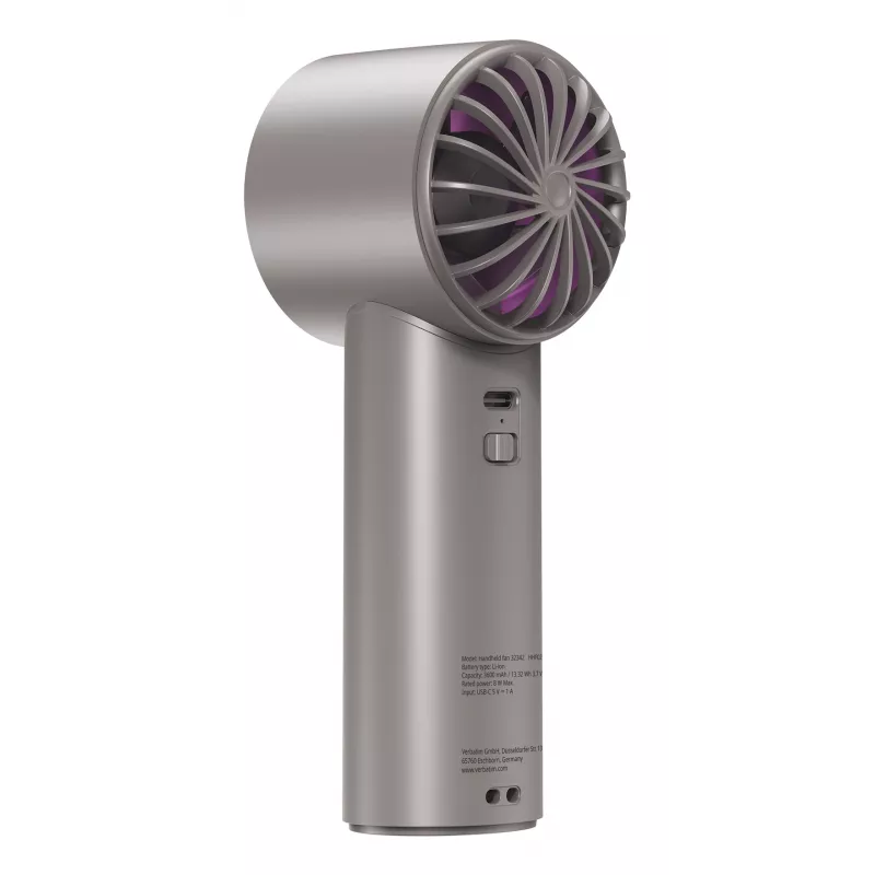 Verbatim Cool’n’Go IceTouch handventilator grijs/paars, grijs, paars, 1 ventilator(en), handventilator, 1 st., 8 W, lithium-ion (Li-Ion)