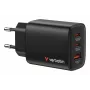 Verbatim Essentials GaN-oplader 65W EU-stekker zwart, binnen, AC, 20 V, zwart