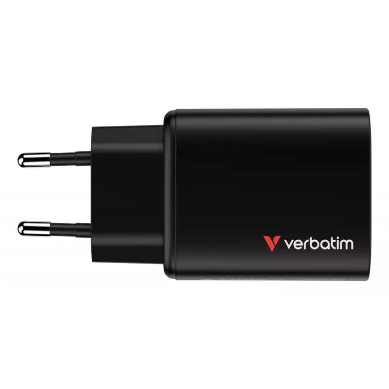 Verbatim Essentials GaN-oplader 65W EU-stekker zwart, binnen, AC, 20 V, zwart